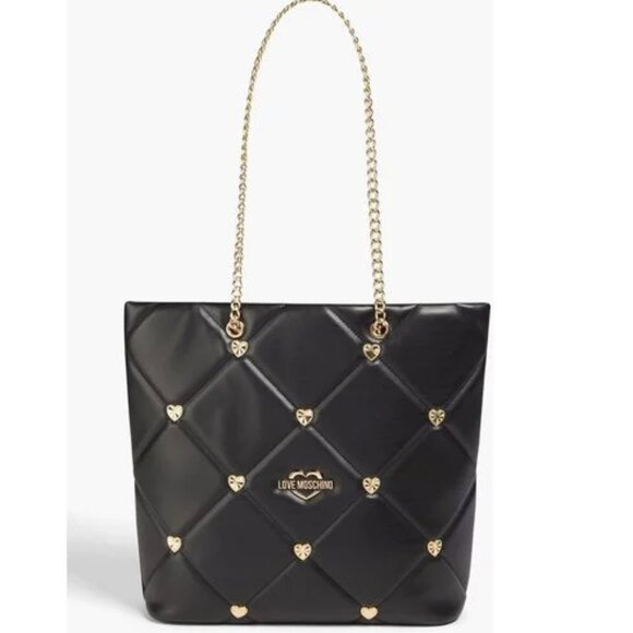 SALE! ✅ Love Moschino Embellished Quilted Heart Tote Shoulder Bag ✨ NWT - Picture 3 of 17